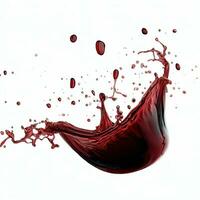 red wine splash isolated on white Generative AI photo