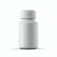 a white bottle with a white cap that says quot white quote on the top Generative AI photo