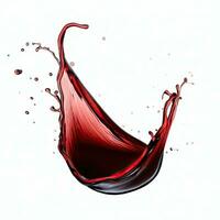 red wine splash isolated on white. Generative AI photo