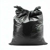 Set with trash bags filled with garbage on white background Generative AI photo