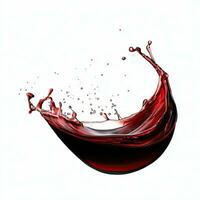 red wine splash isolated on white Generative AI photo