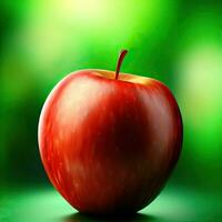 an apple with a green background and a green background Generative AI photo