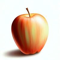 An apple with shadow isolated on a white background Generative AI photo