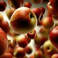 a bunch of apples are in a circle with the sun shining through them Generative AI photo