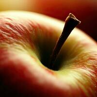 a closeup of a red apple with water drops on it Generative AI photo