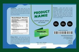 Vector product packaging label template design