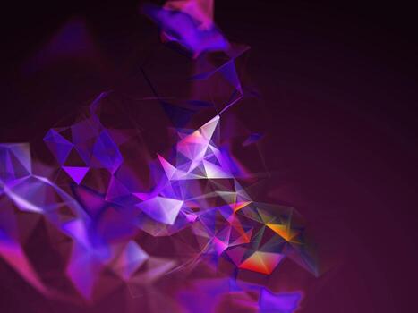 3d abstracttechno background with low poly plexus design photo