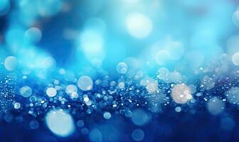 gotas de agua en azul superficie. Rocío en metal fondo de pantalla. para bandera, tarjeta postal, libro ilustración. creado con generativo ai herramientas foto