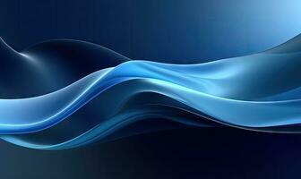 Abstract blue wave wallpaper. Creative futuristic lines background. For banner, postcard, book illustration. Created with generative AI tools photo