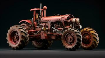 Close-up of an old tractor or tractor Farm photo