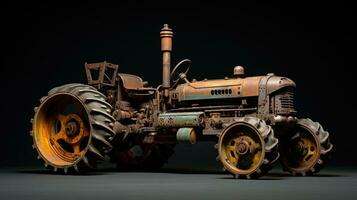 Close-up of an old tractor or tractor Farm photo