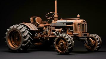 Close-up of an old tractor or tractor Farm photo