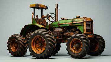 Close-up of an old tractor or tractor Farm photo