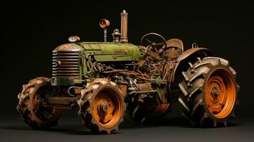 Close-up of an old tractor or tractor Farm photo