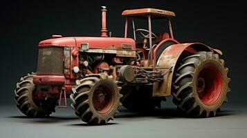 Close-up of an old tractor or tractor Farm photo