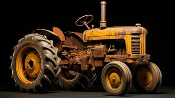 Close-up of an old tractor or tractor Farm photo