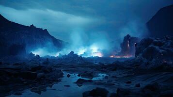 Tourists, mountain climbers, stand as the clouds enter the valley. photo