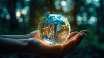 Concept of future global communication network, online connection. photo