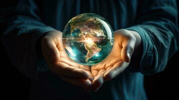 Concept of future global communication network, online connection. photo