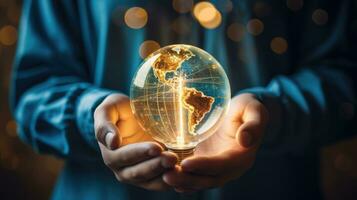 Concept of future global communication network, online connection. photo