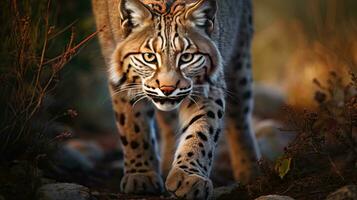 Adult Iberian lynx in a Mediterranean oak forest photo