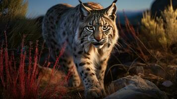 Adult Iberian lynx in a Mediterranean oak forest photo