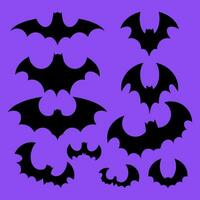 Set of different black bats vector