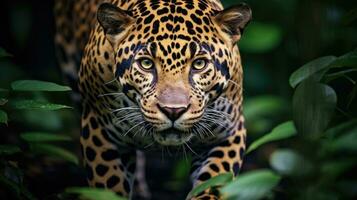 Jaguar in the forest Attractive image of a powerful hunter jaguar photo