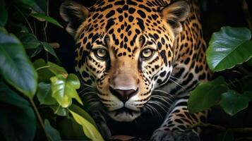 Jaguar in the forest Attractive image of a powerful hunter jaguar photo