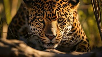 Jaguar in the forest Attractive image of a powerful hunter jaguar photo