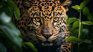 Jaguar in the forest Attractive image of a powerful hunter jaguar photo