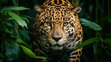 Jaguar in the forest Attractive image of a powerful hunter jaguar photo