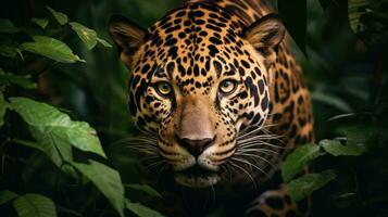 Jaguar in the forest Attractive image of a powerful hunter jaguar photo