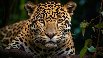 Jaguar in the forest Attractive image of a powerful hunter jaguar photo