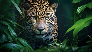 Jaguar in the forest Attractive image of a powerful hunter jaguar photo