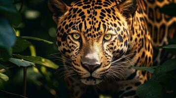 Jaguar in the forest Attractive image of a powerful hunter jaguar photo