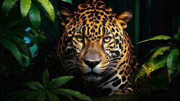 Jaguar in the forest Attractive image of a powerful hunter jaguar photo