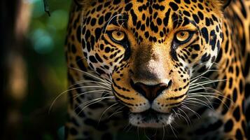 Jaguar in the forest Attractive image of a powerful hunter jaguar photo