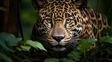 Jaguar in the forest Attractive image of a powerful hunter jaguar photo