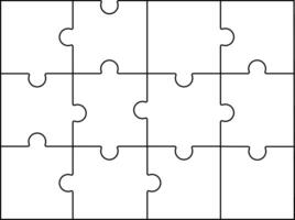 Vector jigsaw puzzle, Blank jigsaw puzzle fame template, This template provides a versatile foundation for your design projects, offering a seamless and customizable jigsaw game