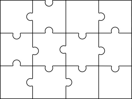 Vector jigsaw puzzle, Blank jigsaw puzzle fame template, This template provides a versatile foundation for your design projects, offering a seamless and customizable jigsaw game