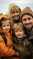 paseo en carreta mediante un calabaza parche con familia foto