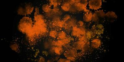 Abstract dark background. Watercolor splashes, drops. orange tones vector