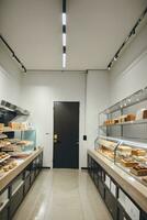 3d render bread cafe interior to sell pastry and cake photo