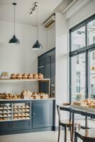 3d render bread cafe interior to sell pastry and cake photo