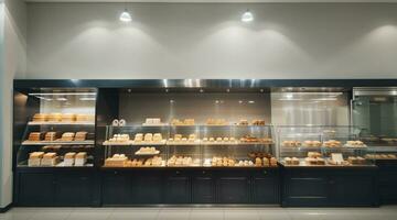 3d render bread cafe interior to sell pastry and cake photo