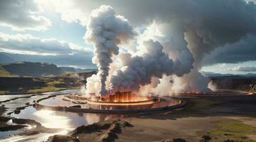 renewable energy with geothermal power photo