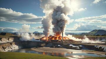 renewable energy with geothermal power photo