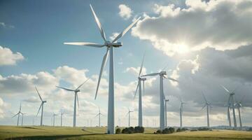 turbine wind power energy for making green electricity photo