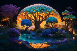 fantastic wonderland surreal forest landscape photo